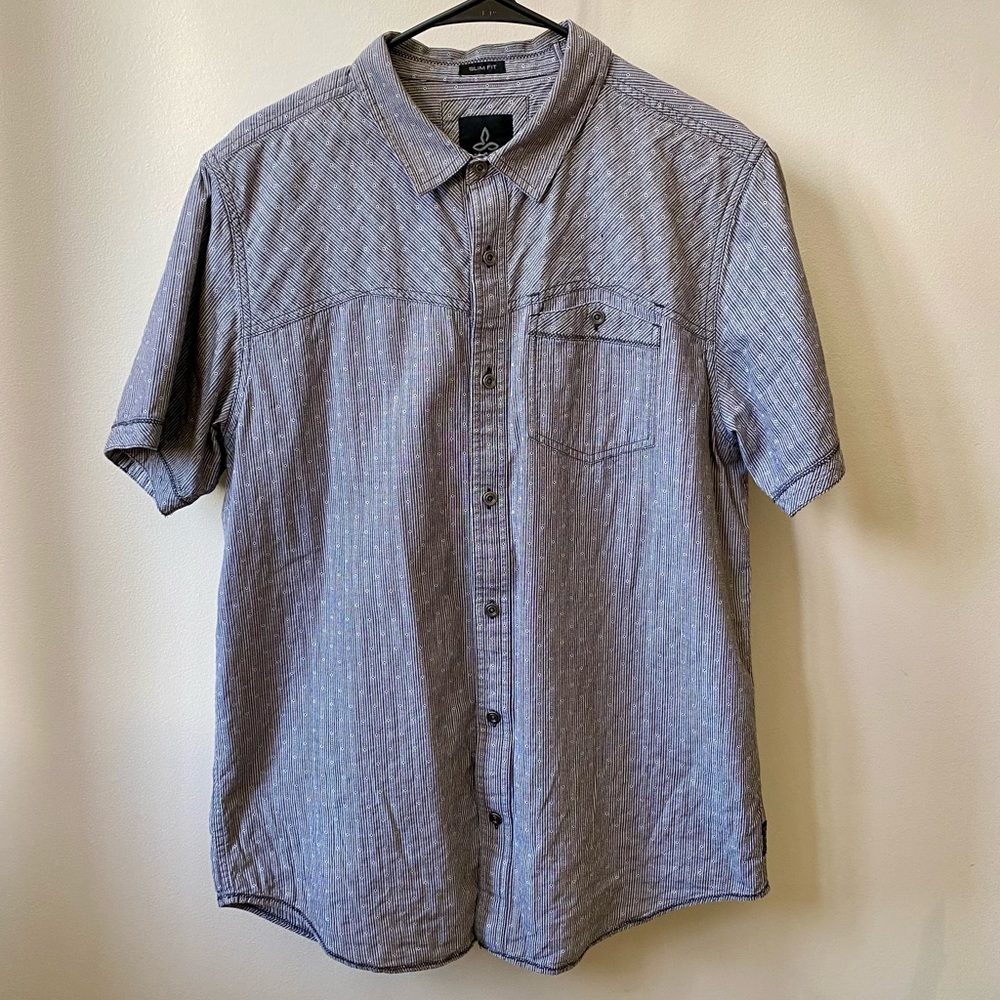 Prana Slim Fit Large Patterned Button Down Shirt